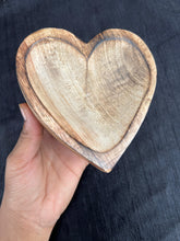 SMALL HEART WOODEN  BOWL  FOR CANDLE  MAKING